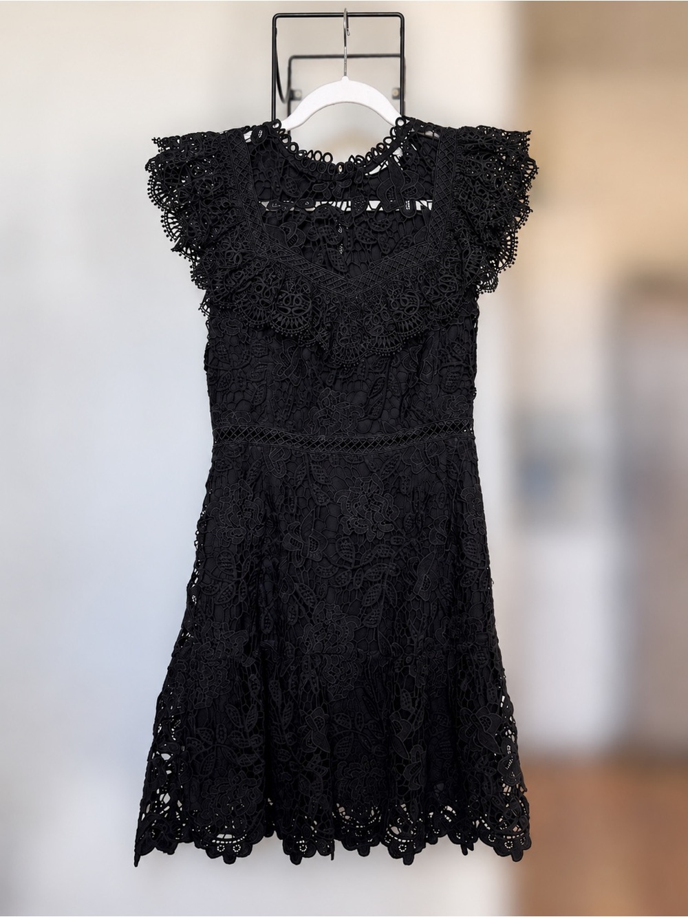 Adelyn Rae Black Lace Mini Dress